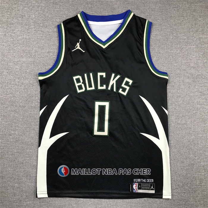 Maillot Enfant Milwaukee Bucks Damian Lillard NO 0 Statement 2022-23 Noir